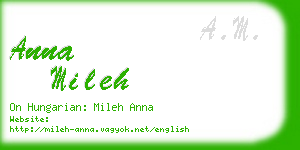 anna mileh business card